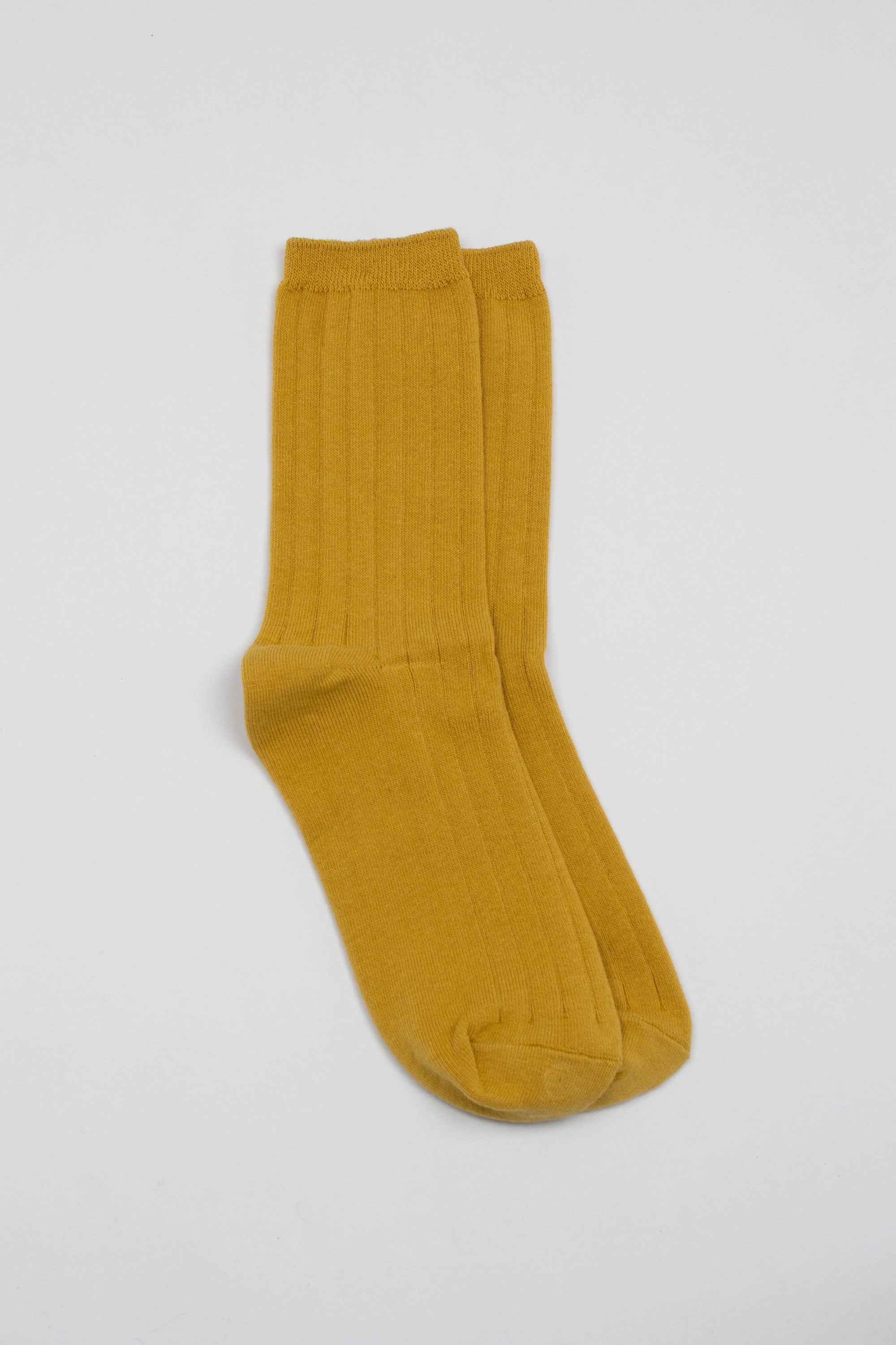 Mustard giant rib socks