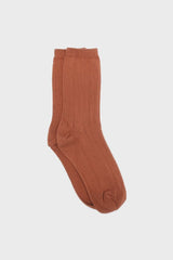 Brown giant rib socks