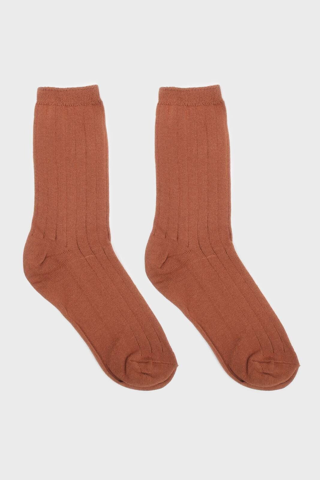 Brown giant rib socks