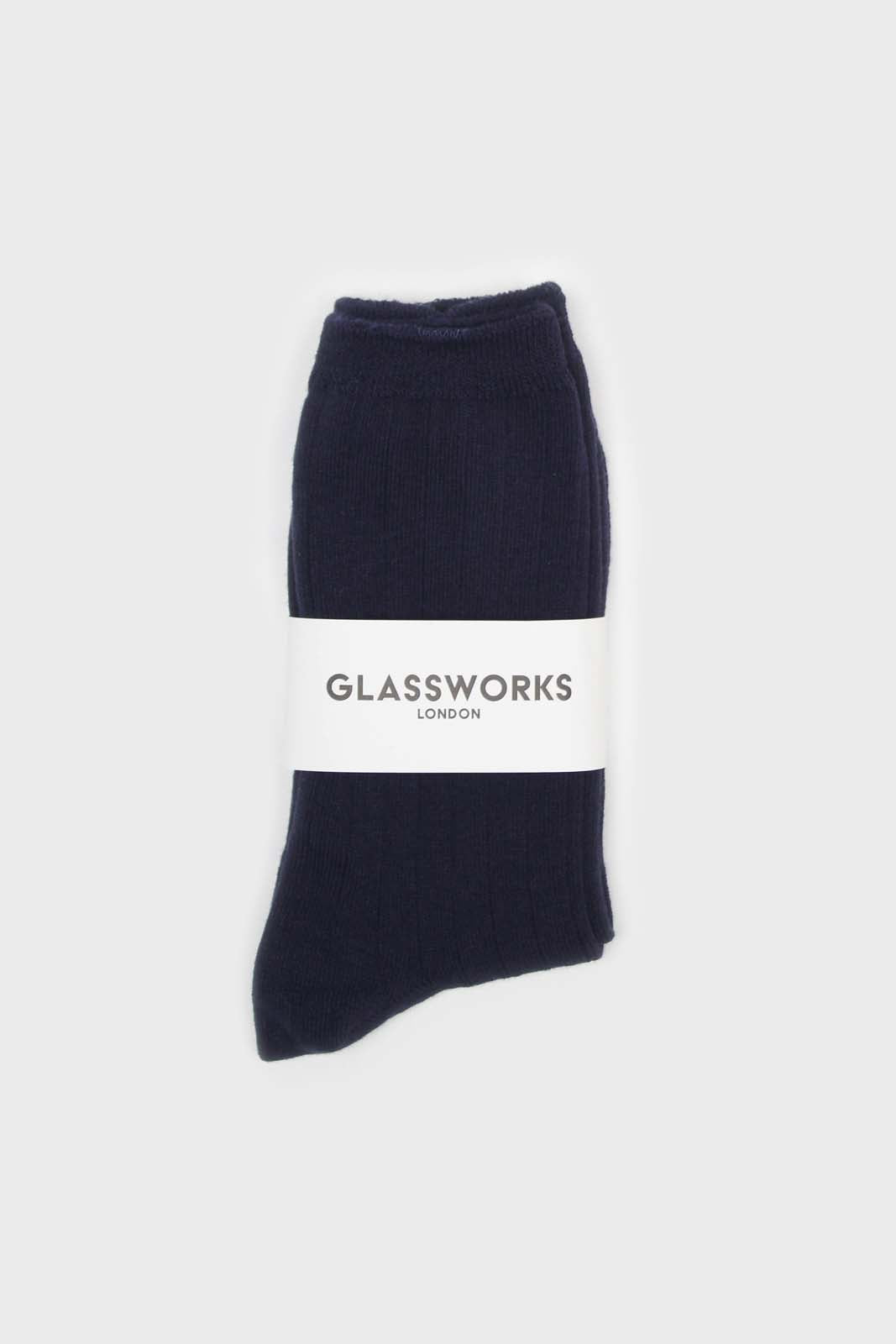 Navy giant rib socks