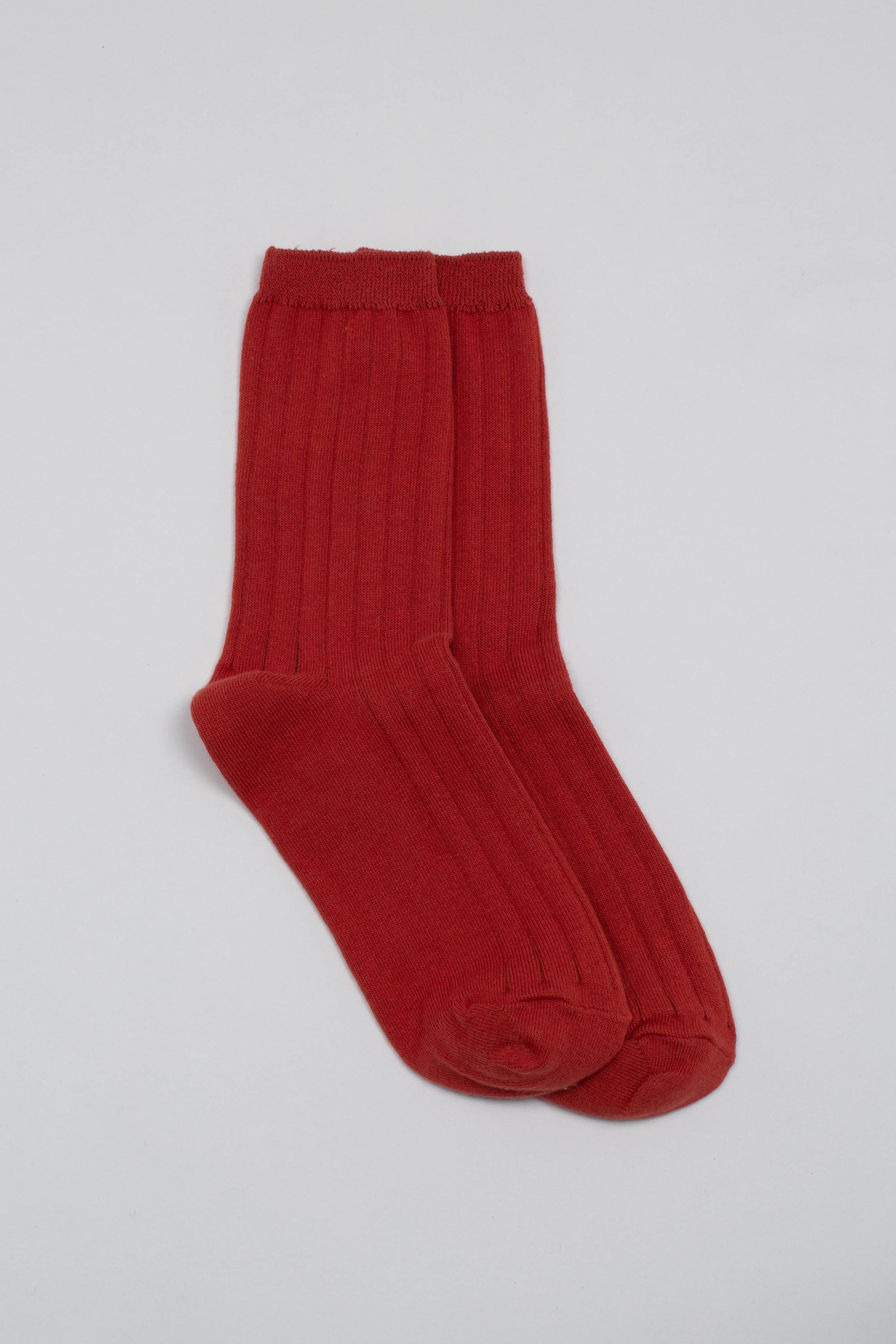 Orange giant rib socks