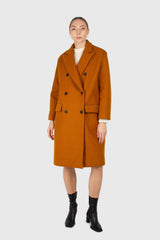 Mustard smooth double breasted coat