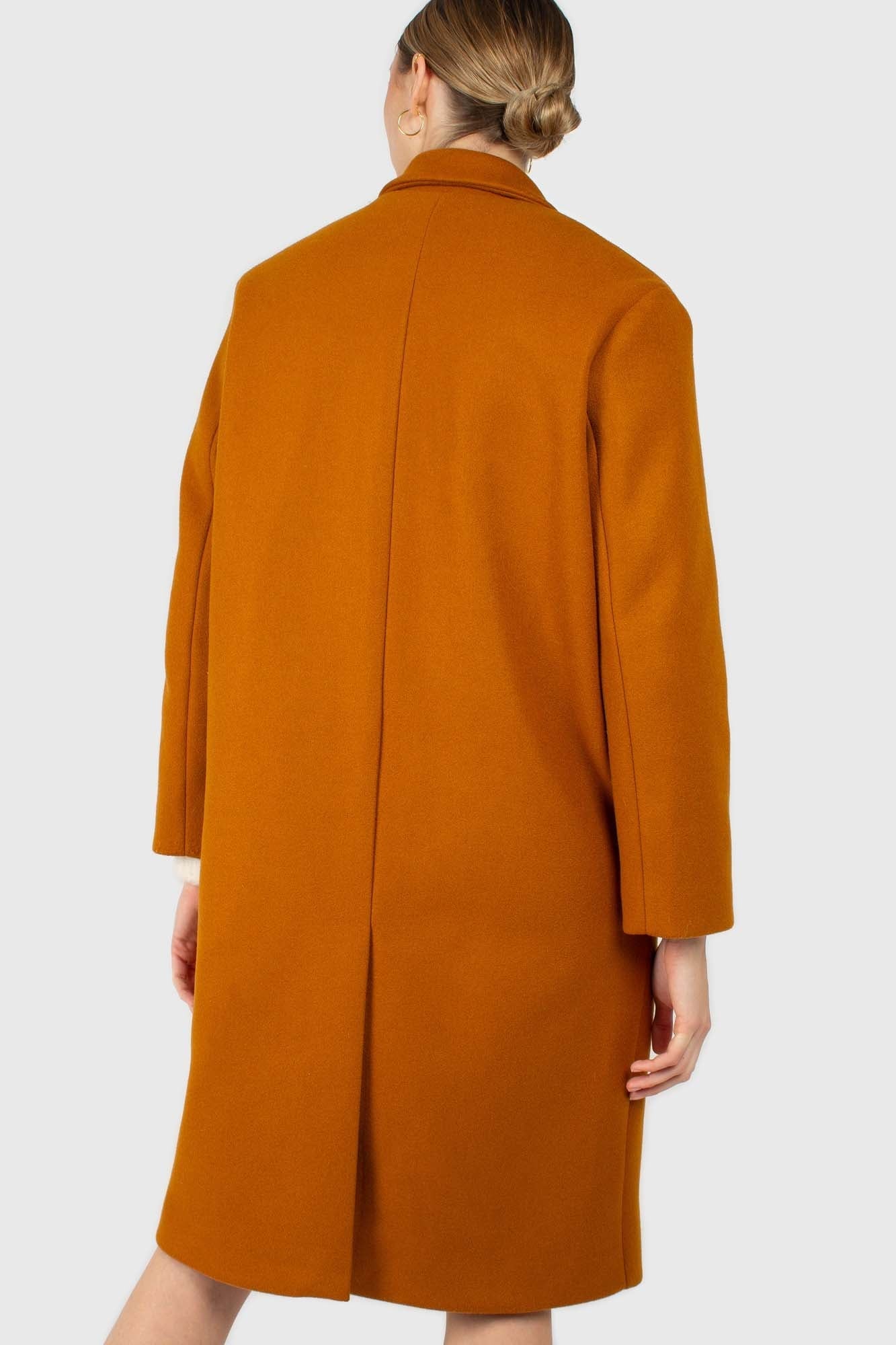 Mustard smooth double breasted coat