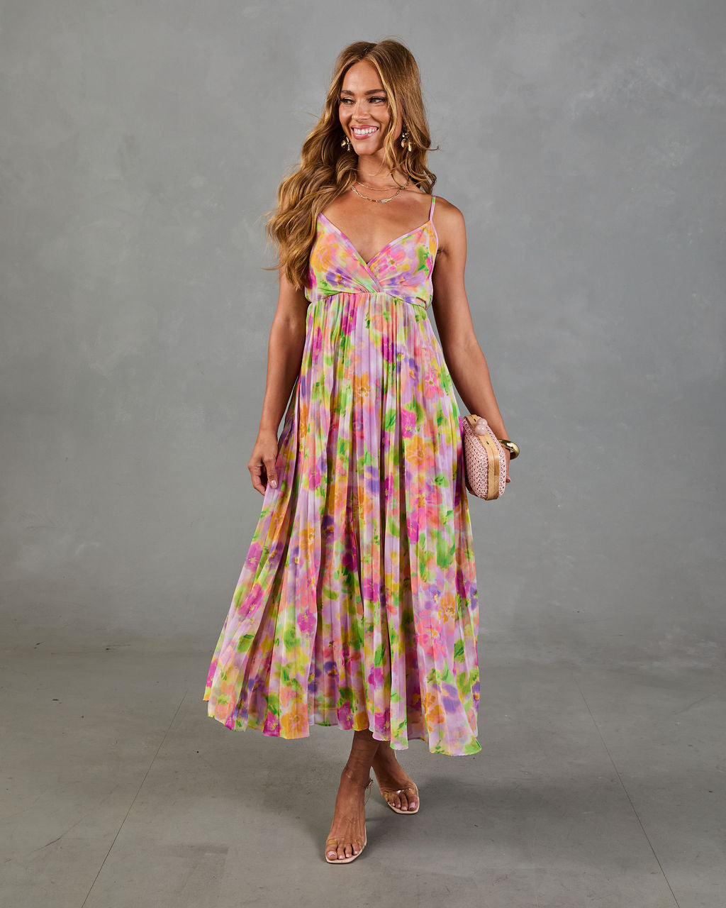 Garden Hush Floral Watercolor Maxi Dress