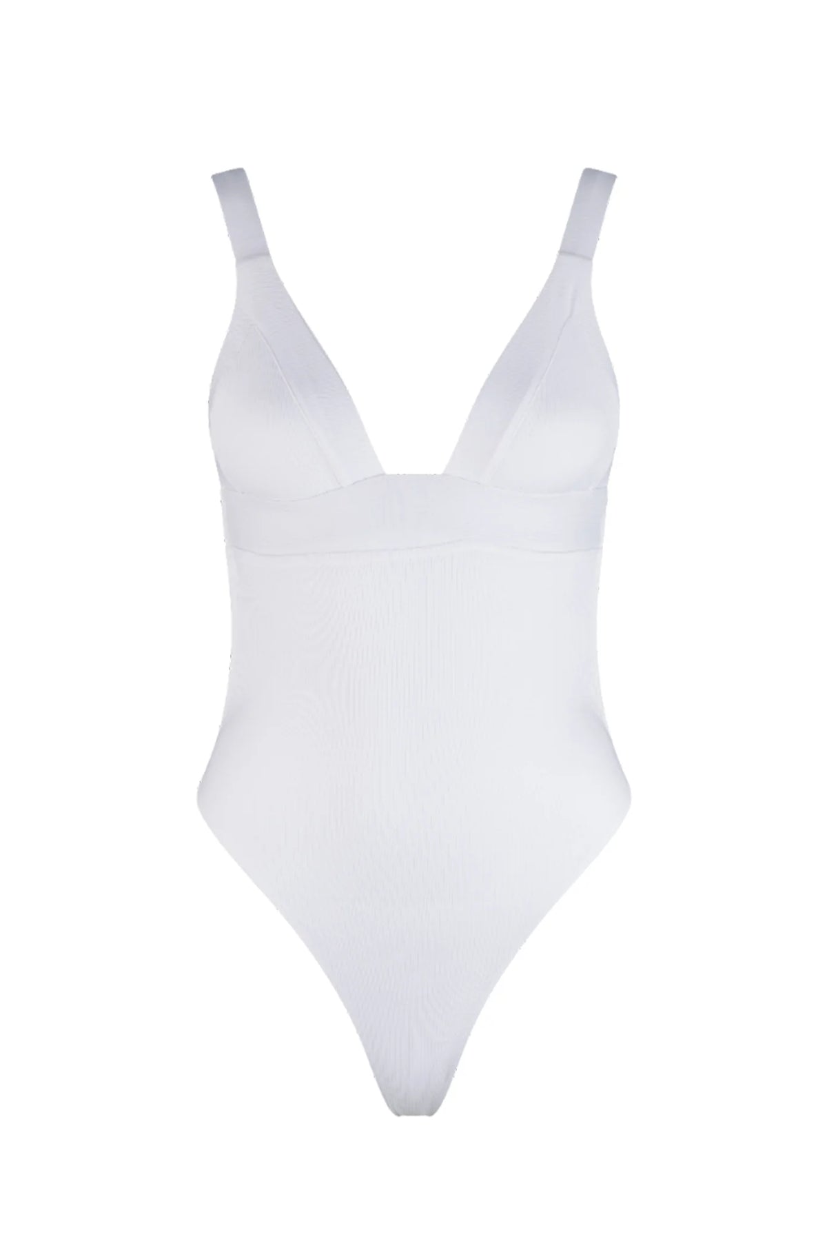 VDM The Label Olivia White Rib One-Piece Swimsuit