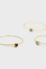 Gold genuine garnet birthstone ring / Jan