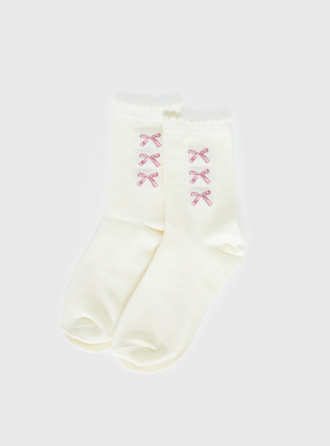 Teen Spirit Bow Socks White / Pink