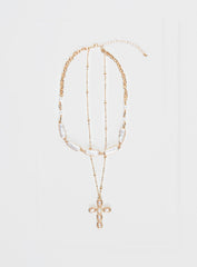 Isabellah Pearl Necklace Pack Gold