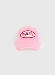 Von Dutch Velvet Trucker Hat Pink
