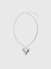 Fascinated Heart Pendant Necklace Silver