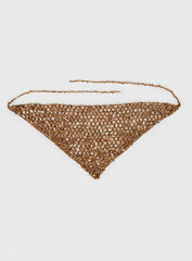 Deyla Sequin Crochet Hair Scarf Gold