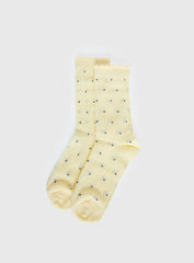 Rosee Ribbed Socks Butter Polka