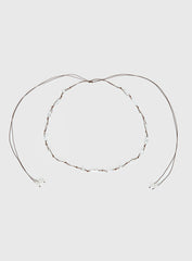 Delle Pearl Detail Wrap Belt Brown