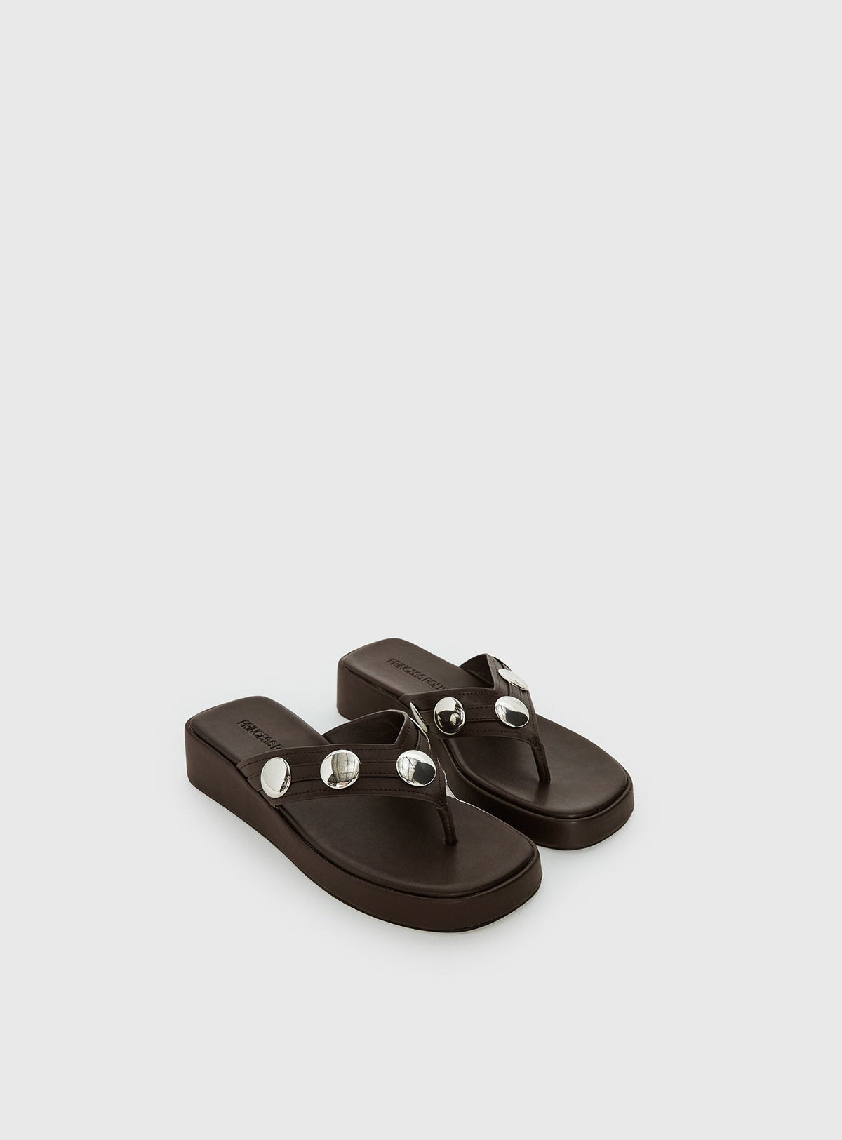 Paislee Stud Detail Sandals Brown