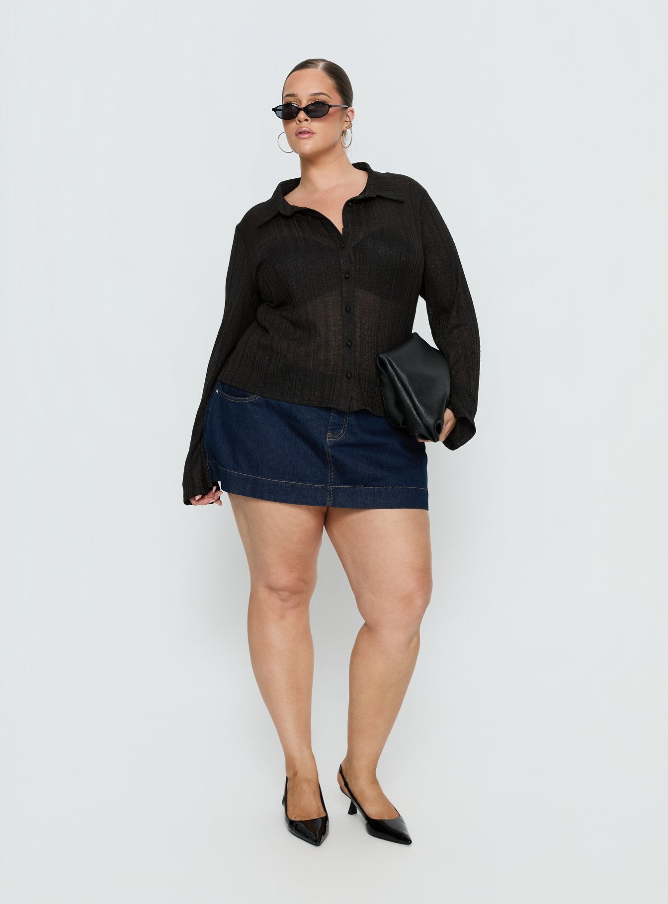 When You Sleep Long Sleeve Top Black Curve