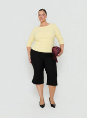 Elaia 3/4 Sleeve Top Yellow Curve