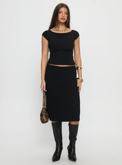 Baseline Boat Neck Top Black