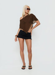 Safe Space Sheer Poncho Brown