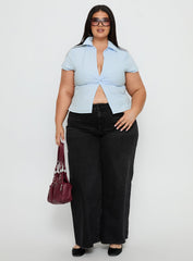 Lover Blues Twist Top Blue Curve