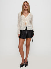 Sainz Frill Long Sleeve Top Cream