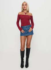 Nicolina Low Rise Denim Mini Skirt Light Wash