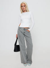 Ellanor Low Rise Slouch Denim Jean Washed Grey Petite