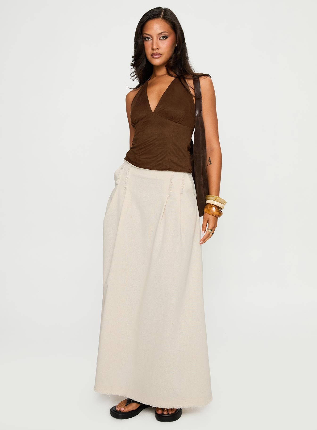 Bohemian Spirit Maxi Skirt Beige