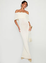 Nixen Strapless Knit Maxi Dress Cream