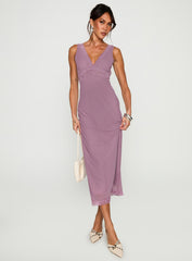 Between The Lines Lace Trim Maxi Dress Purple