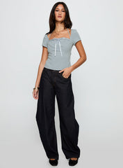 Trynia Short Sleeve Top Blue