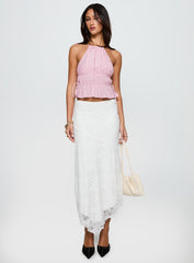 Freebirds Lace Midi Skirt White