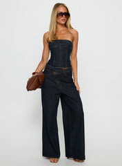 Blue Crush Low Rise Wide Leg Jeans Indigo