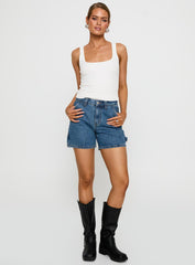Lou Carpenter Denim Shorts Mid Wash Lower Impact