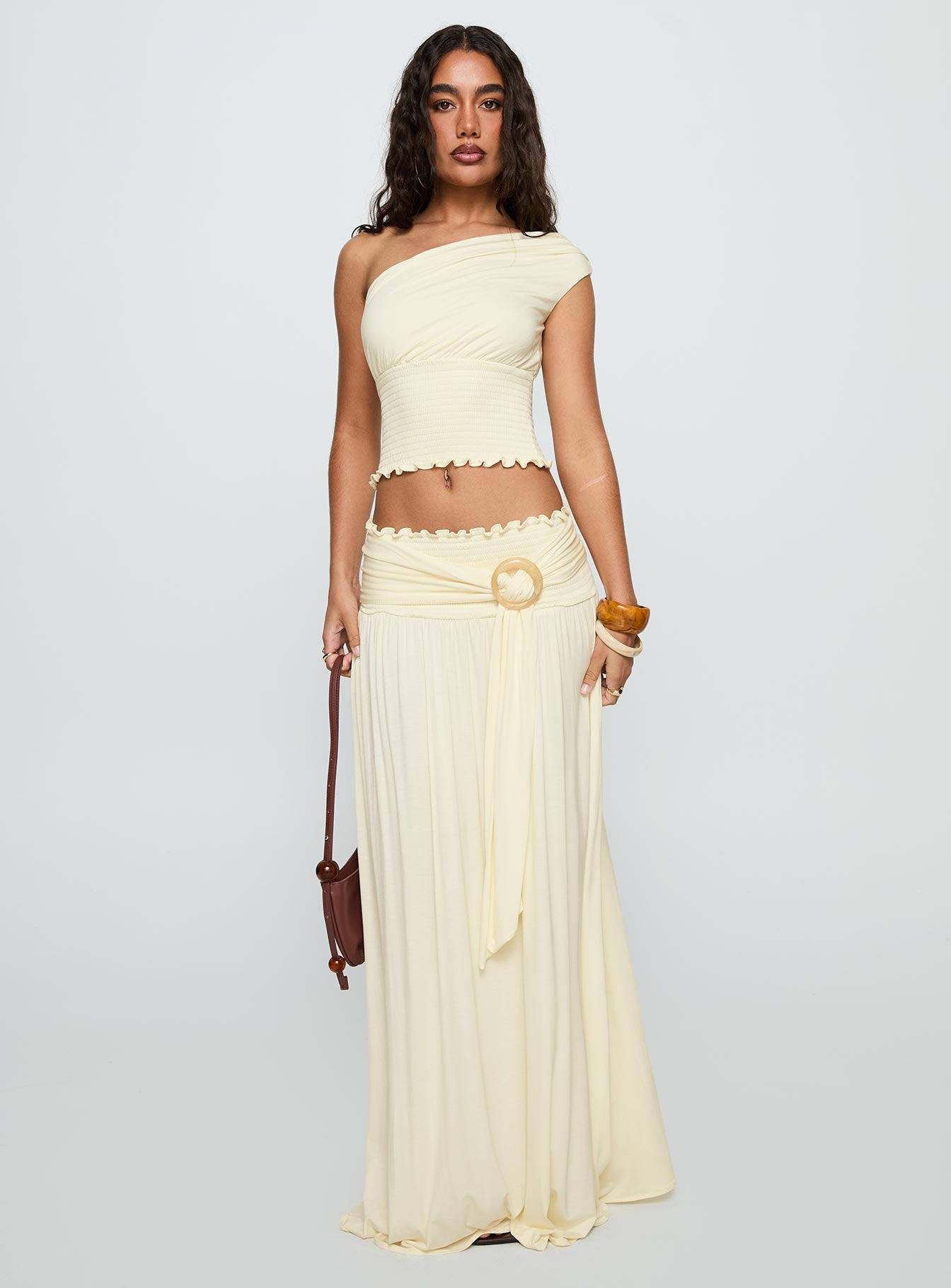 Full Orbit One Shoulder Top Cream