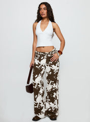 Baccarat Belted Pant Cow Print