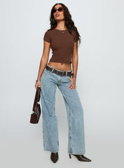Baseline Scoop Rib Tee Chocolate