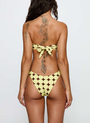 Calbira Strapless Bikini Top Yellow Geo