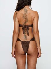 Elaila Bandeau Bikini Top Brown