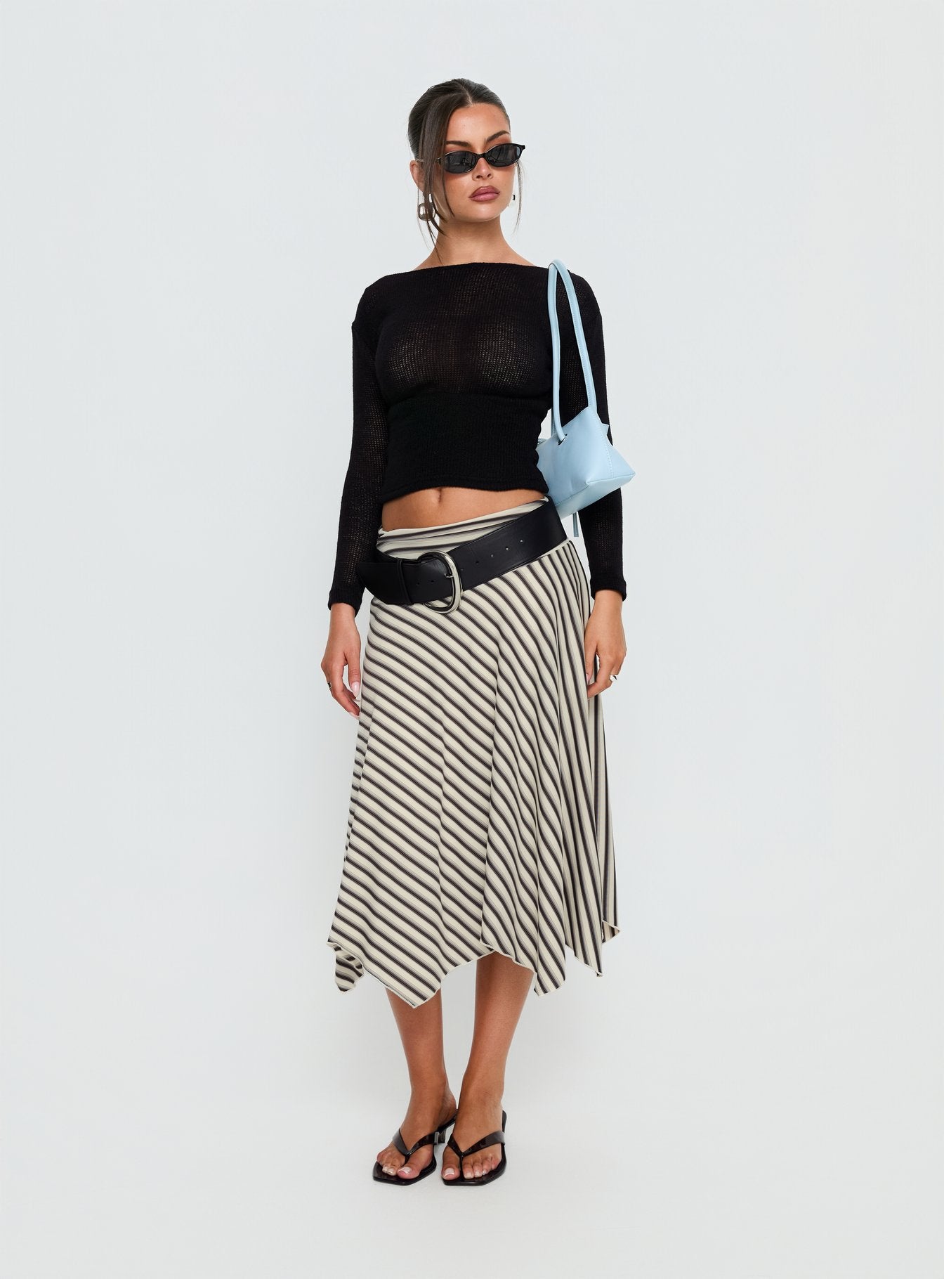 Eladia Cinched Long Sleeve Top Black