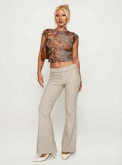 Tied In Short Sleeve Top Leopard