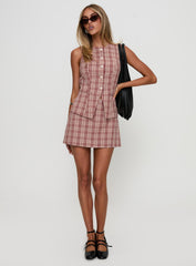 Theodosia Top Red Check