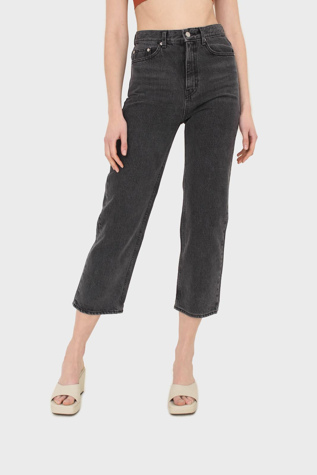 Washed black loose fit jeans - 5128