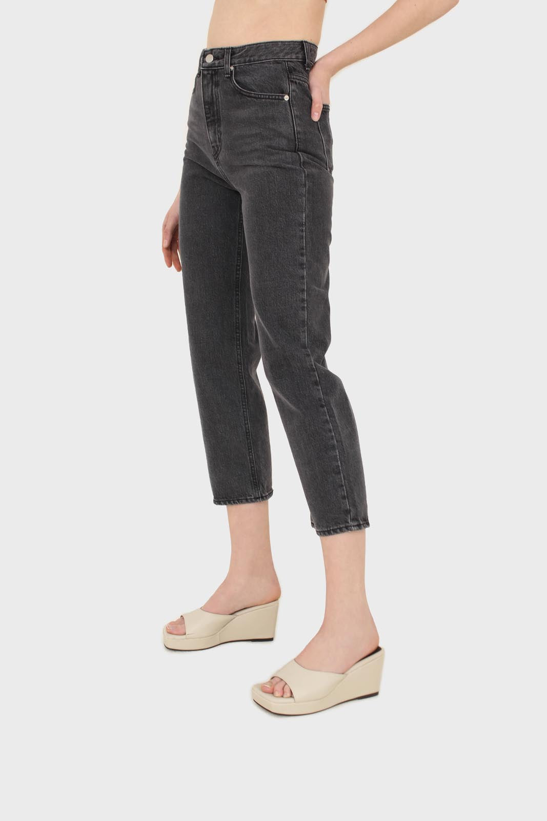 Washed black loose fit jeans - 5128
