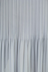 Light blue silky micro pleat maxi skirt