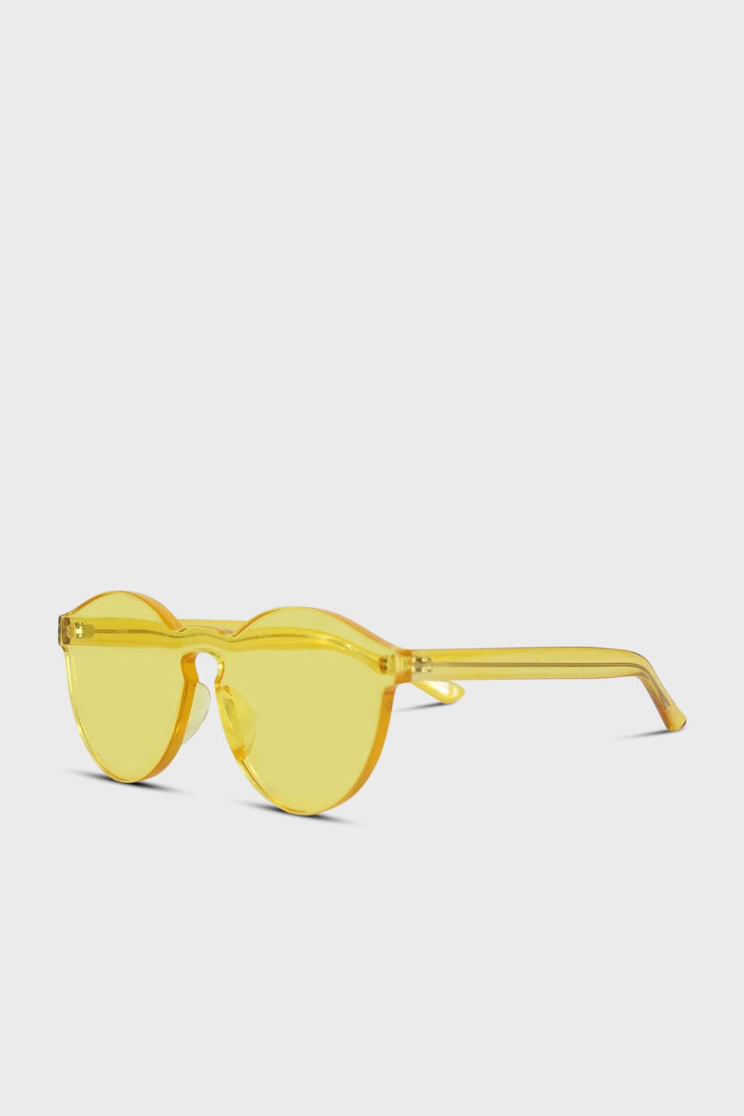 Yellow frameless round sunglasses