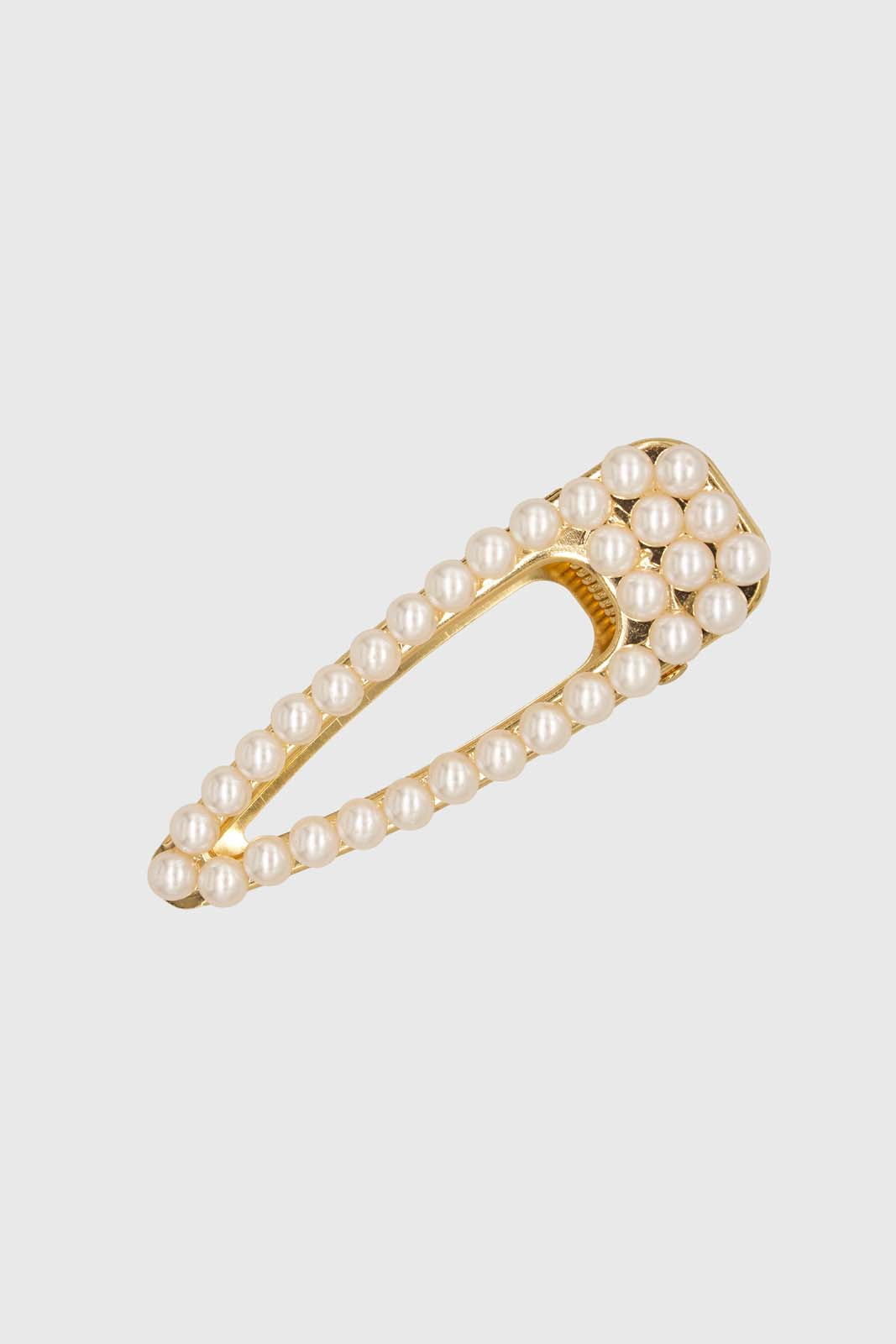 Gold thick pearl lined hair clip