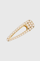 Gold thick pearl lined hair clip