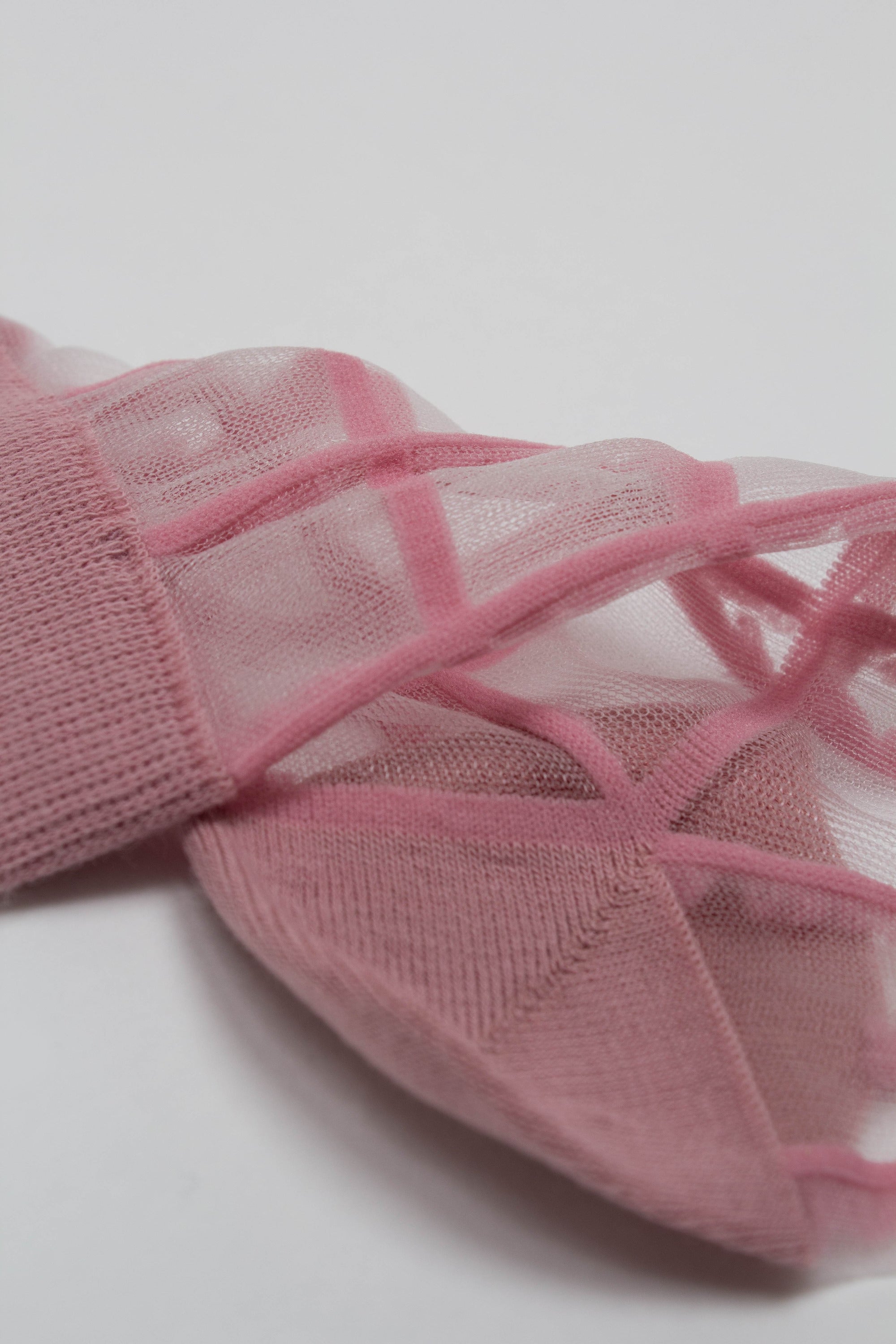 Pale pink sheer grid socks