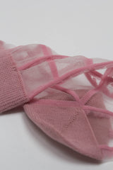 Pale pink sheer grid socks