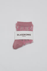 Pale pink sheer grid socks
